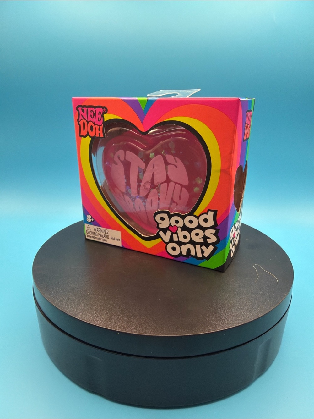 Needoh Good Vibes Only Pink Heart Stress Ball Toy